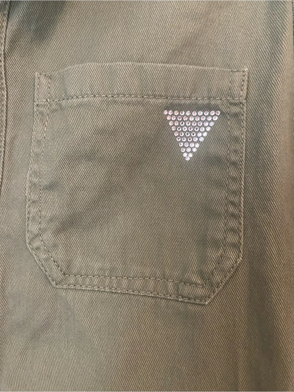 GUESS Kids Utility Button Front Dress Rhinestone Sz L 14